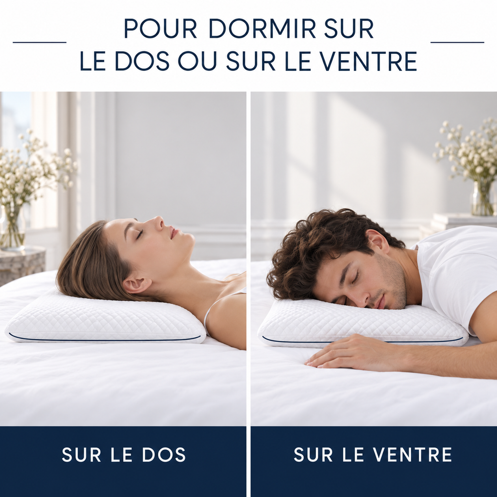 Oreiller ultra-plat pour dormir sur le dos ou sur le ventre