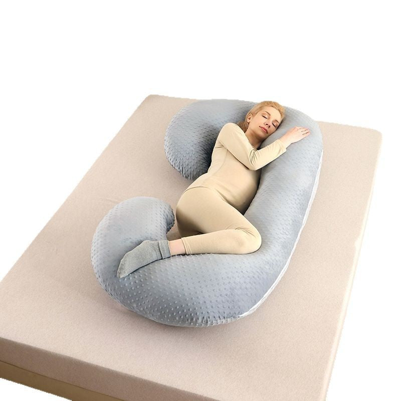 Coussin de grossesse en C, bleu