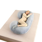 Coussin de grossesse en C, bleu