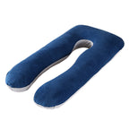 Coussin de grossesse en U corps entier, bleu