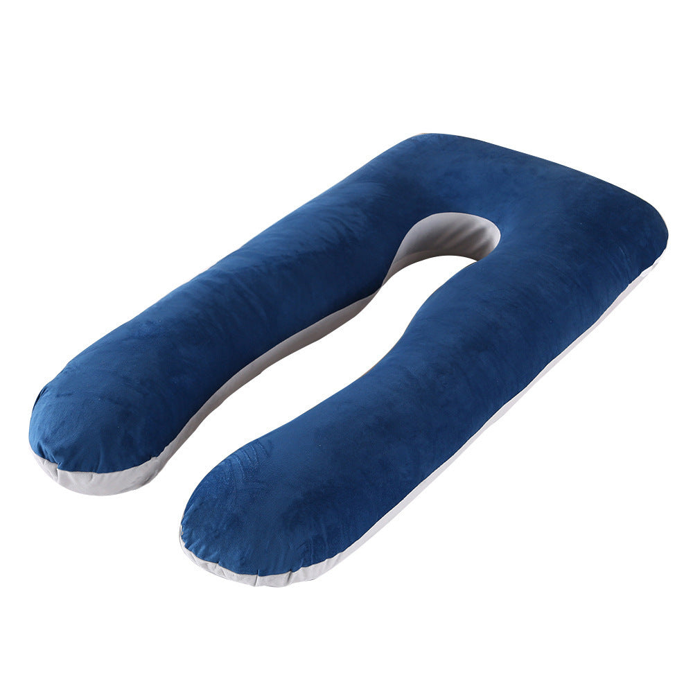 Coussin de grossesse en U corps entier, bleu