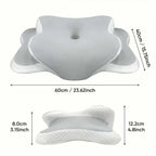 Oreiller ergonomique fleur à mémoire de forme – gris clair