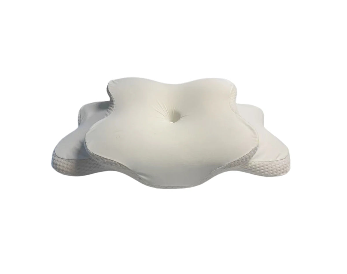 Oreiller ergonomique fleur à mémoire de forme – blanc