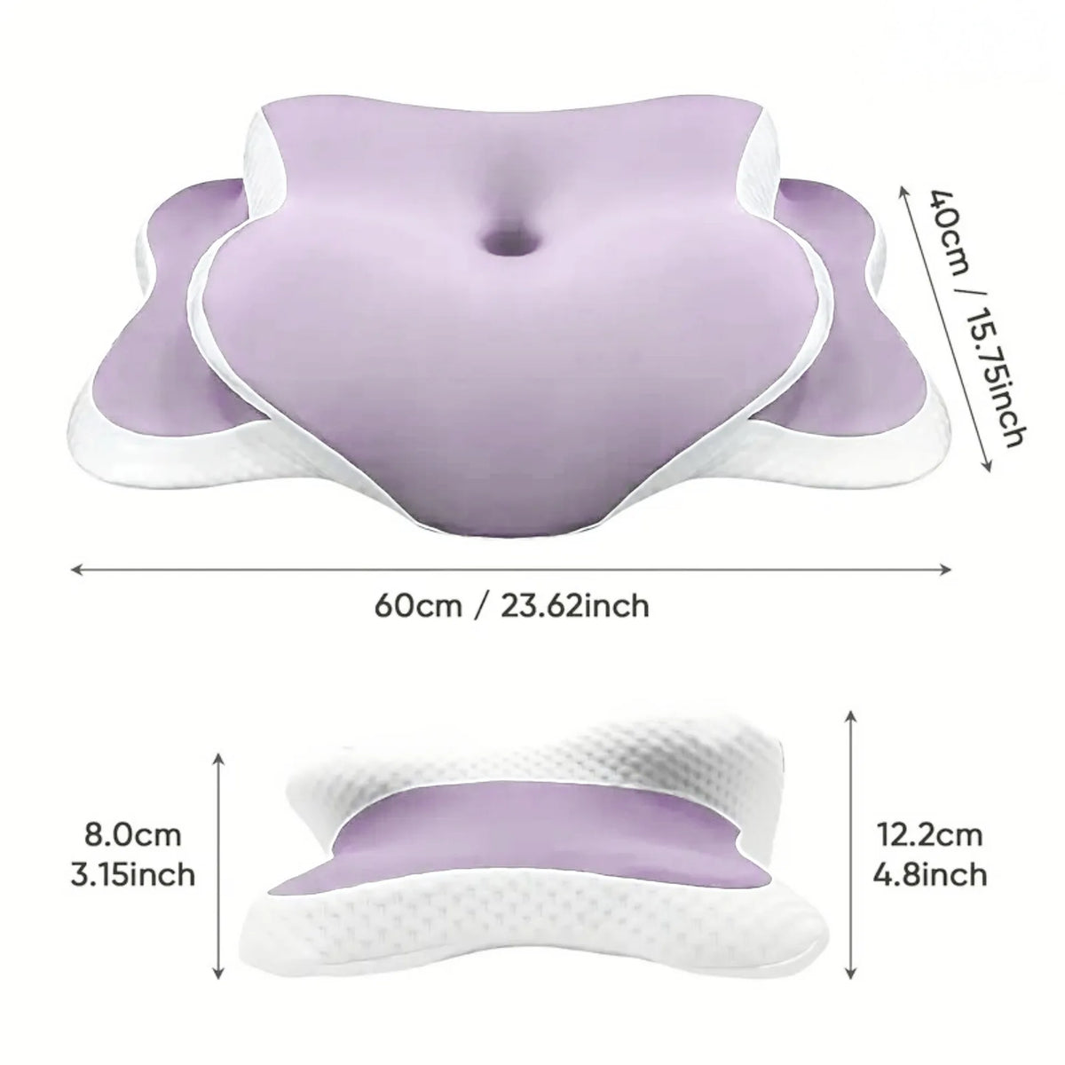 Oreiller ergonomique fleur à mémoire de forme – violet