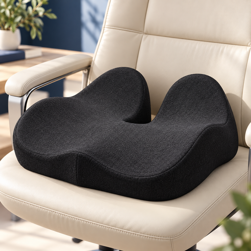 Coussin d'assise ergonomique à mémoire de forme sur une chaise de bureau