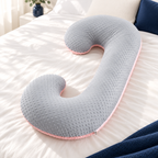Coussin de grossesse en C, coloris rose
