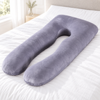 Coussin de grossesse en U, coloris gris
