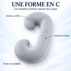 Coussin de grossesse en C : pour la tête, le corps et les jambes