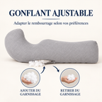 Coussin en J : garnissage ajustable, ajouter ou retirer du rembourrage