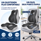Coussins d'assise et de dos installés sur une chaise de bureau