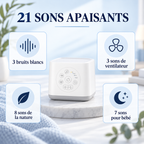 Machine à bruit blanc : 21 sons, bruits blancs, ventilateur, nature, sons pour bébé
