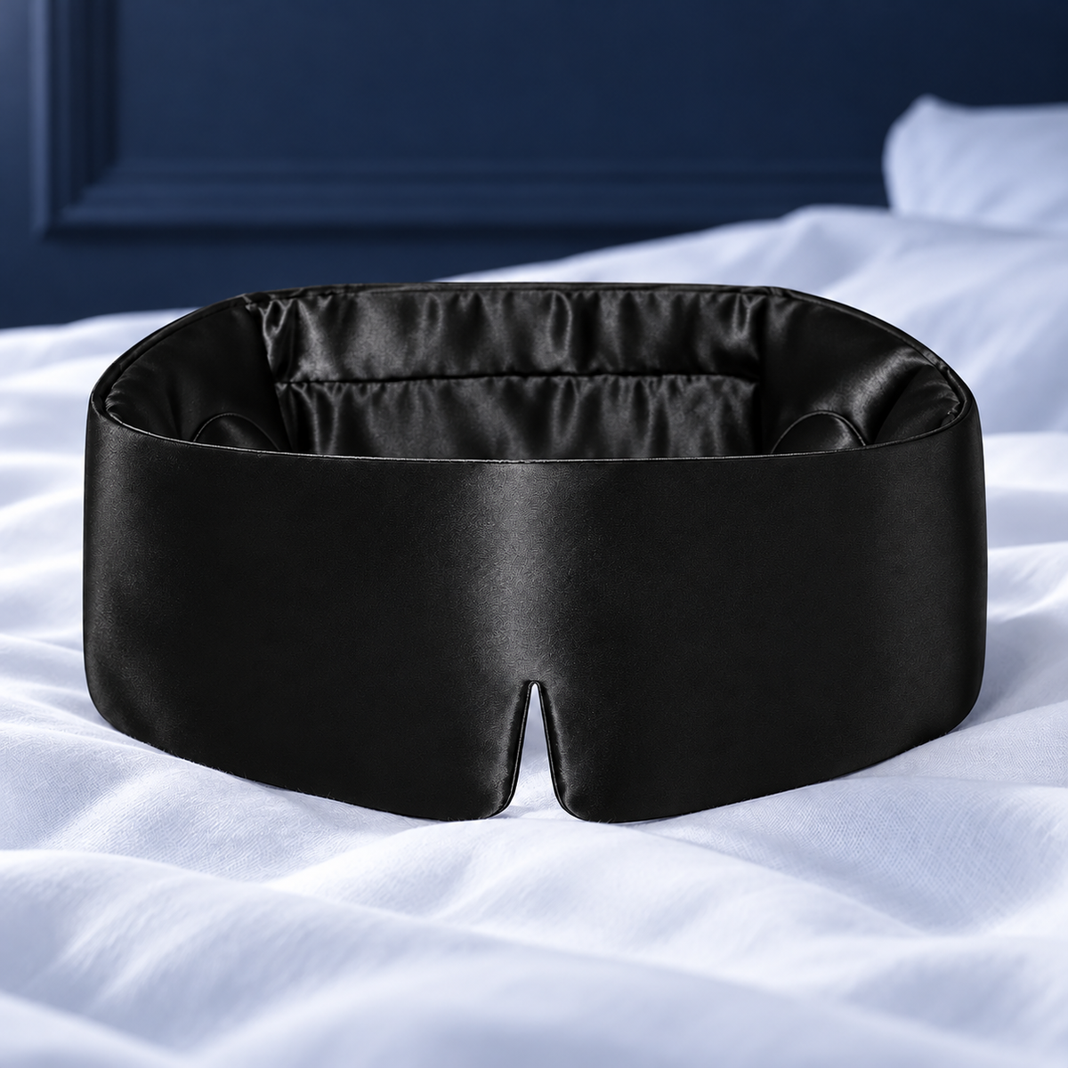 Masque de nuit en soie de mûrier, coloris noir