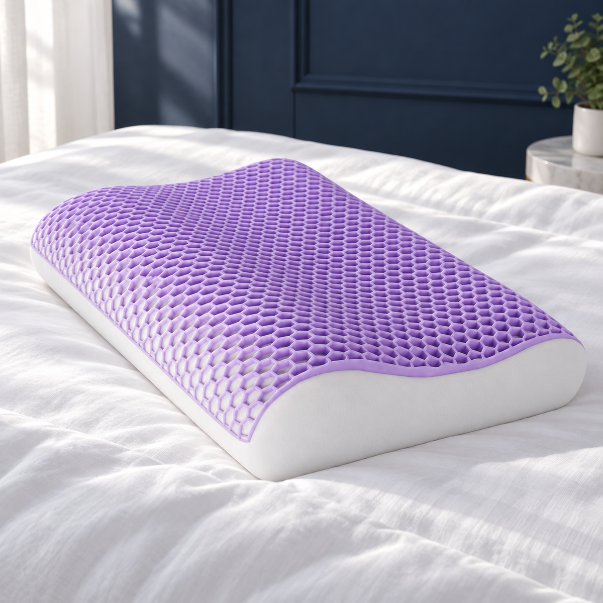 Oreiller ergonomique rafraîchissant en gel nid d'abeille