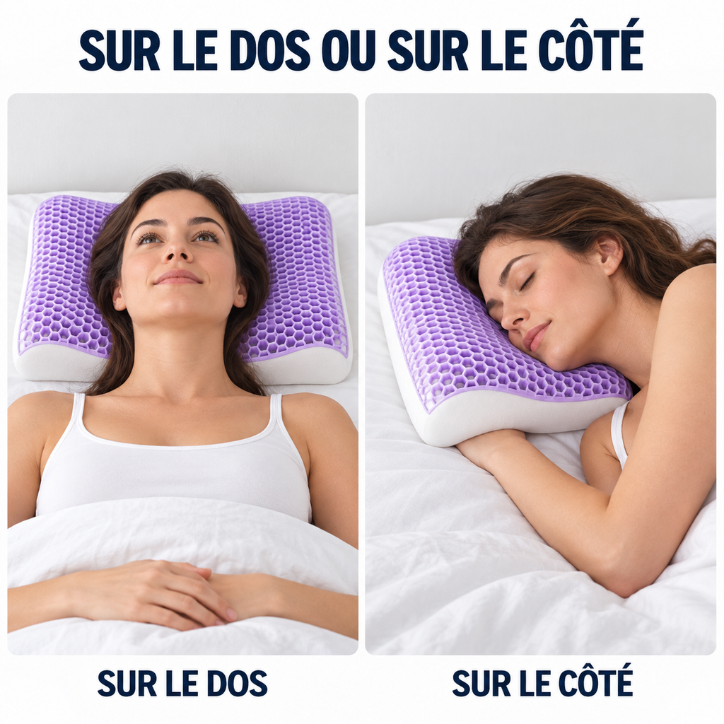 Oreiller grille TPE pour dormir sur le dos ou sur le côté