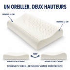 Oreiller latex réversible : tournez-le pour choisir le rebord 10 ou 12 cm